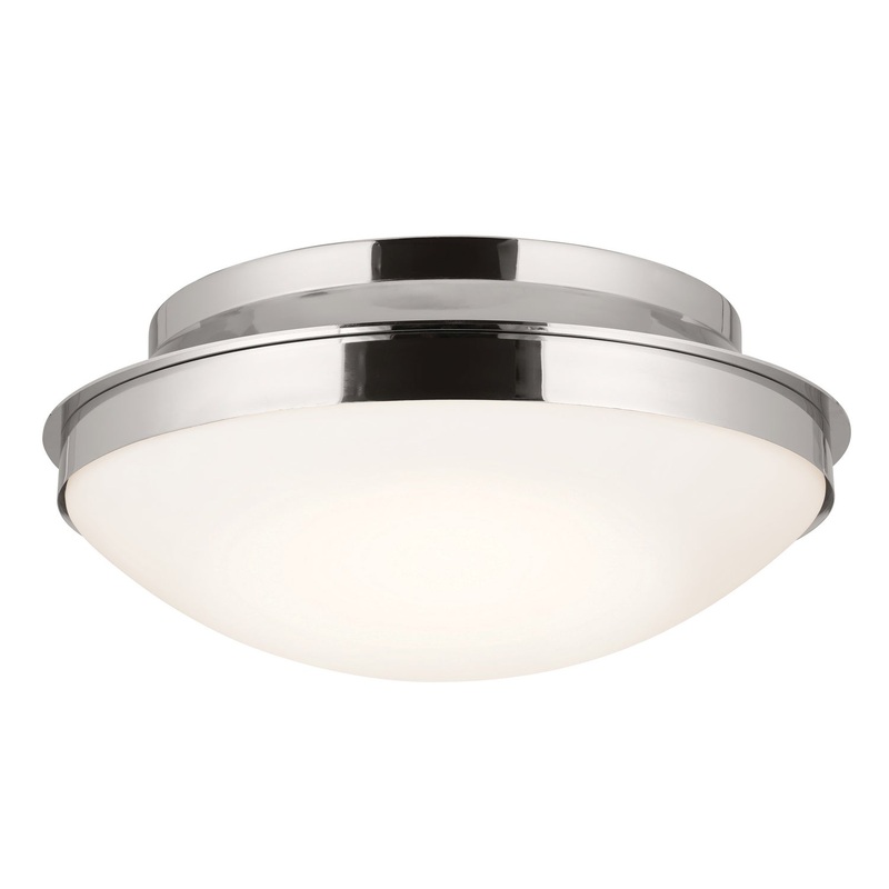 Kichler 52545PN Three Light Flush Mount, Polished Nickel
