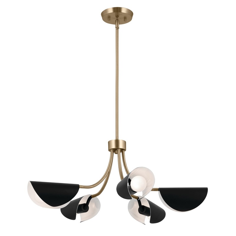 Kichler 52558CPZBK Five Light Chandelier/Semi Flush, Champagne Bronze