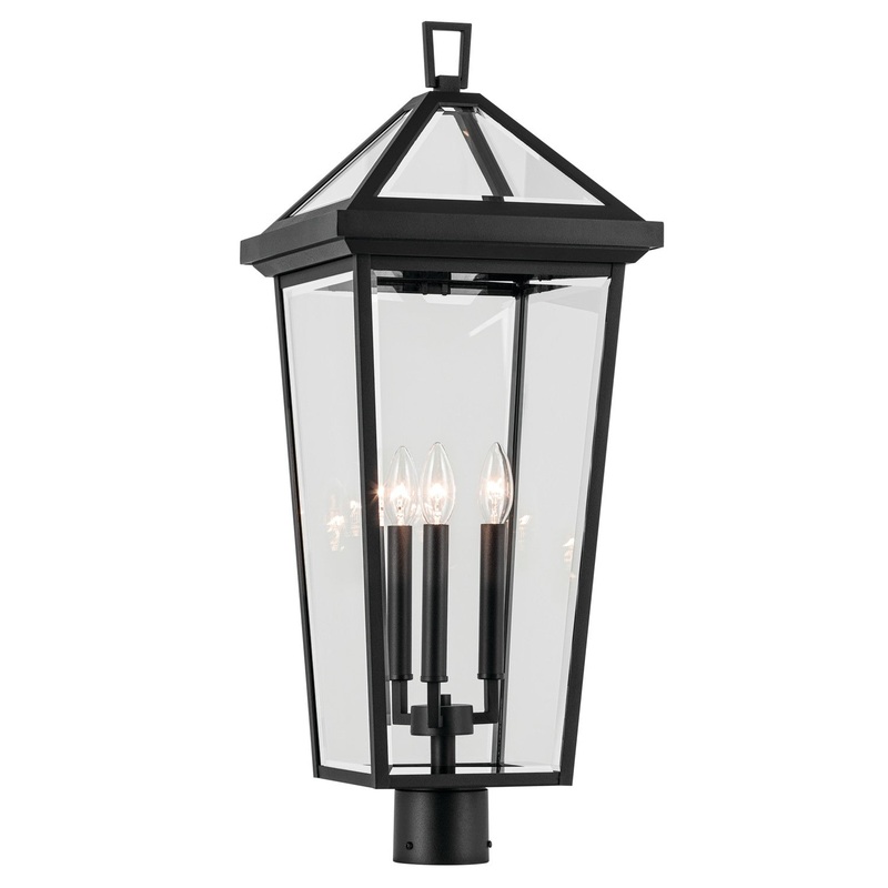 Kichler 59129BKT Three Light Outdoor Post Mount, Textured Black