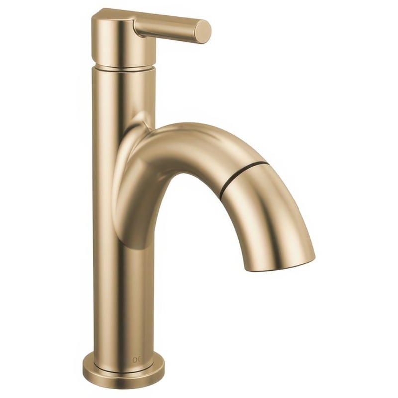 Lavatory Faucet Nicoli 2-3/16 to 6 Inch Spread 1 Lever ADA WaterSense Champagne Bronze 1.2 Gallons per Minute Deck Mount Pop-Up 1 Hole