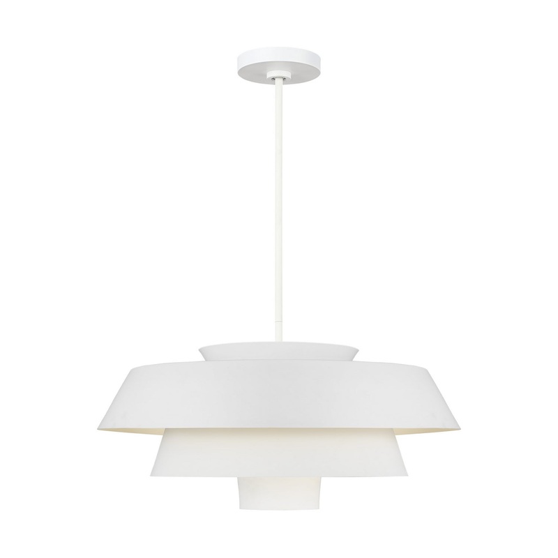 One Light Pendant from the Brisbin Collection in Matte White Finish by Visual Comfort Studio