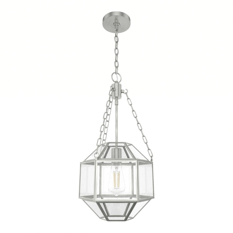 One Light Pendant from the Indria Collection in Brushed Nickel Finish by Hunter
