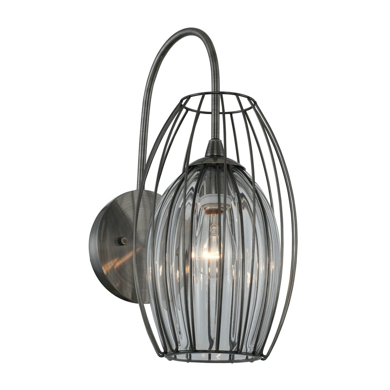 One Light Wall Sconce from the Emilia Collection in Chemical Stainless Steel Finish by Kalco