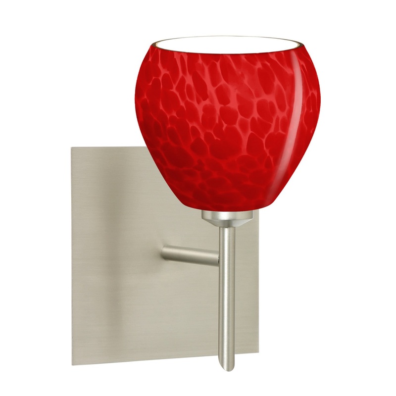 Besa 1SW-5605RC-SN-SQ Besa Tay Tay Mini Sconce with Square Canopy One Light Wall Sconce Satin Nickel