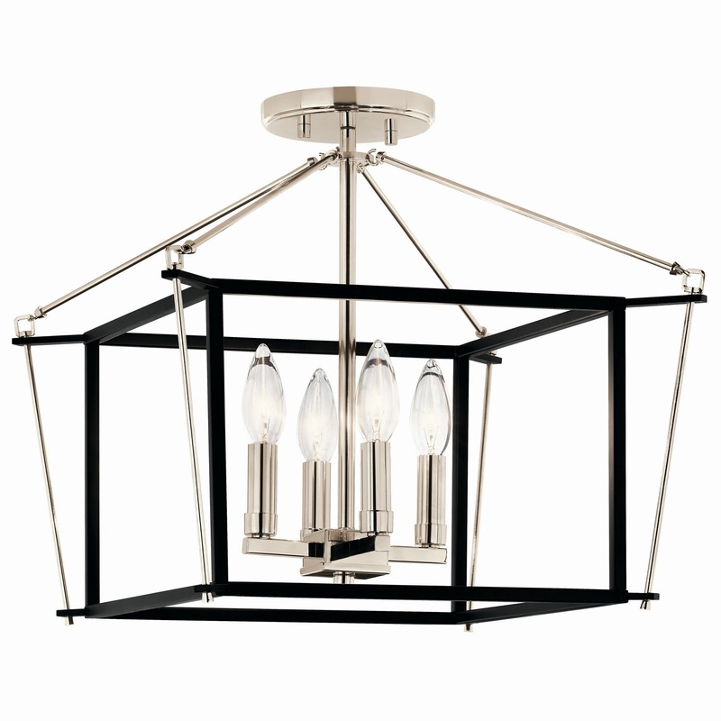 Four Light Semi Flush Mount from the Eisley Collection in Polished Nickel Finish by Kichler
