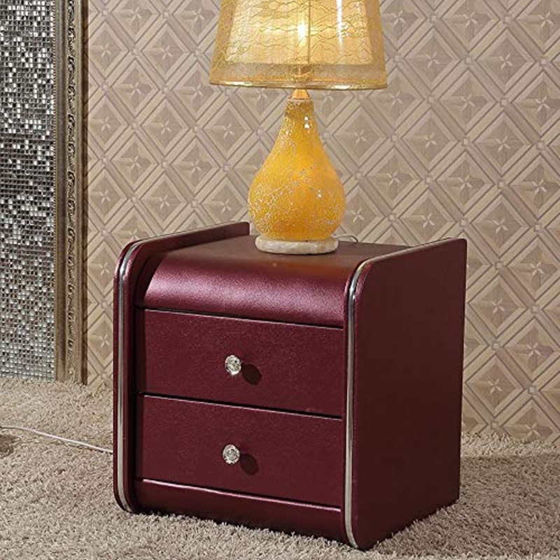 Heqianqian, comodino moderno e minimalista, per camera da letto, semplice armadietto, Legno, Viola, A