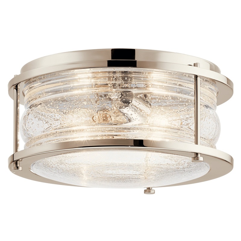 Kichler 42910PN Two Light Flush Mount, Polished Nickel