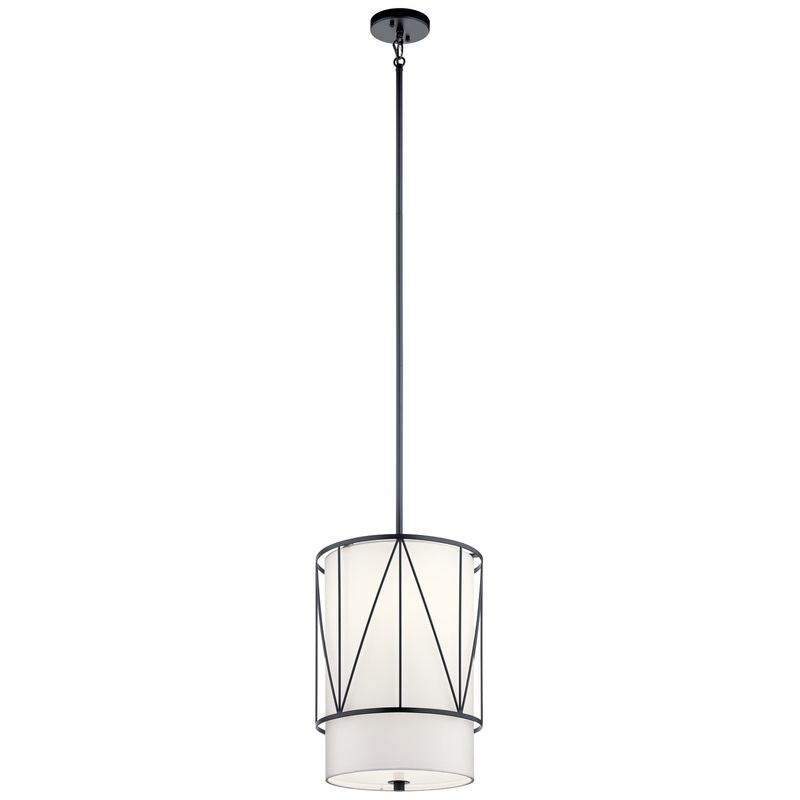 Kichler 52073BK One Light Pendant, Black