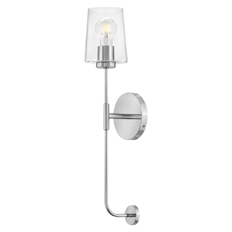Kline Large Single Light Tall Sconce Chrome