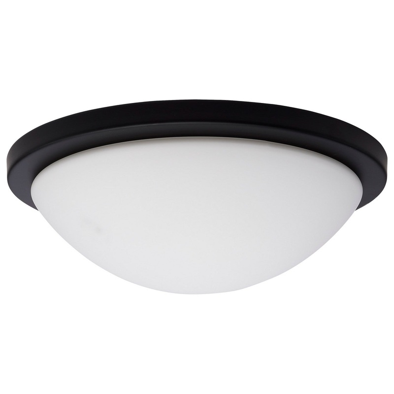 LED Flush Mount from the Button Collection in Matte Black Finish by Nuvo Lighting