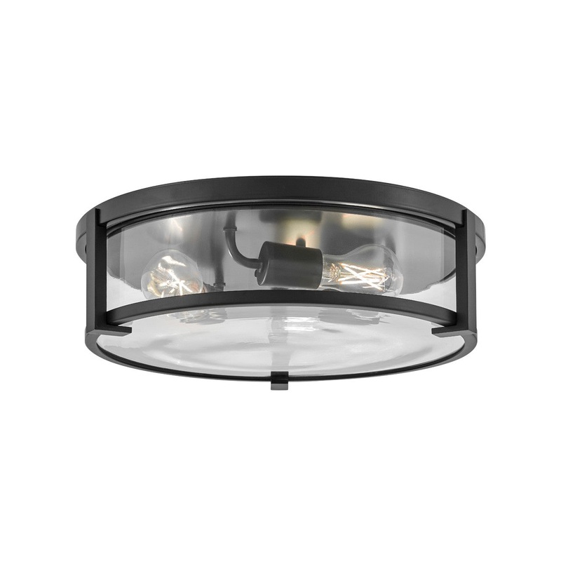 LED Flush Mount from the Lowell Collection in Black Finish by Hinkley