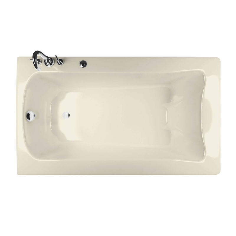 MAAX 105310-055-004 Release 6032 Acrylic Drop-in End Drain Aerofeel Bathtub in Bone