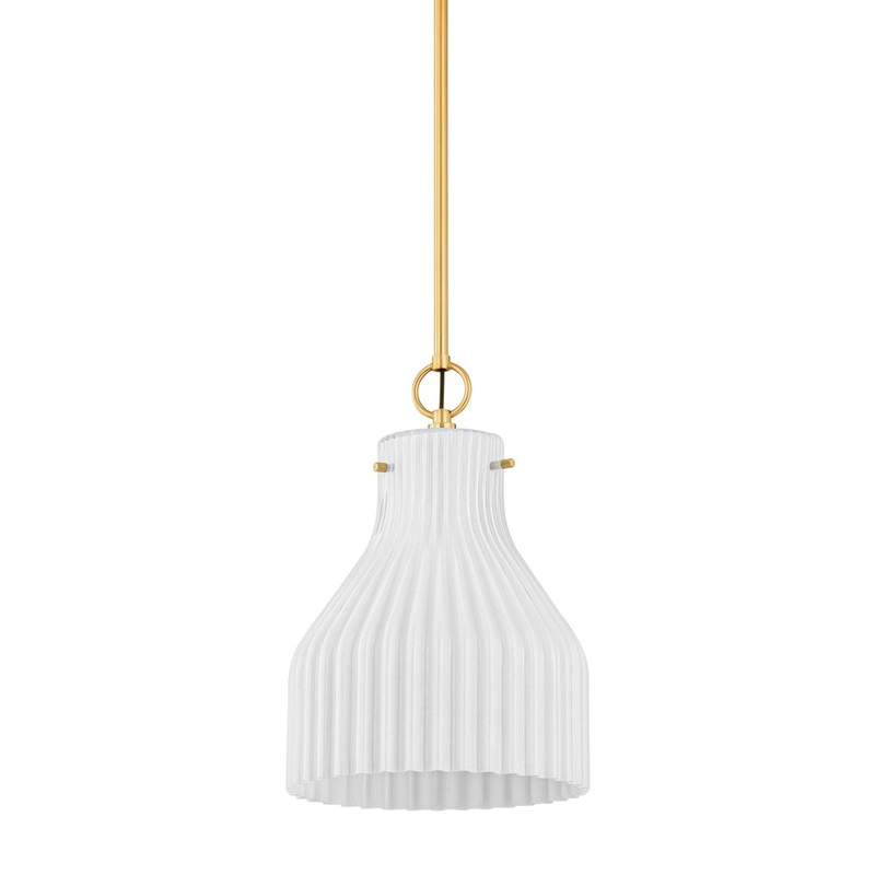 One Light Pendant from the Corinthia Collection in Aged Brass Finish by Mitzi