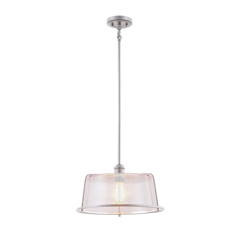 One Light Pendant from the Revere Collection in Brushed Nickel Finish by Justice Designs