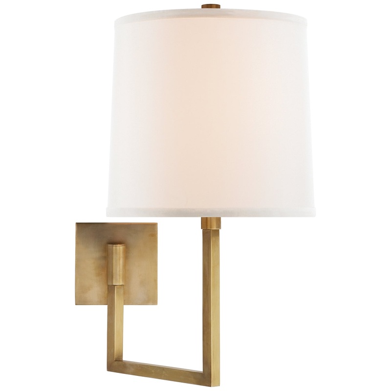 One Light Wall Sconce from the Aspect Collection in Soft Brass Finish by Visual Comfort Signature