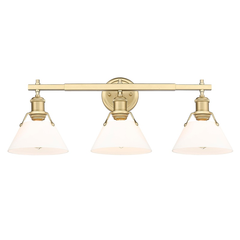Orwell BCB 3 Light Bath Vanity in Brushed Champagne Bronze with Opal Glass Shades