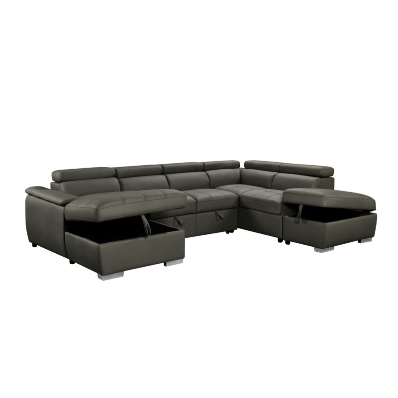 Plush Sleeper Modular Chaise Lounge – Charcoal