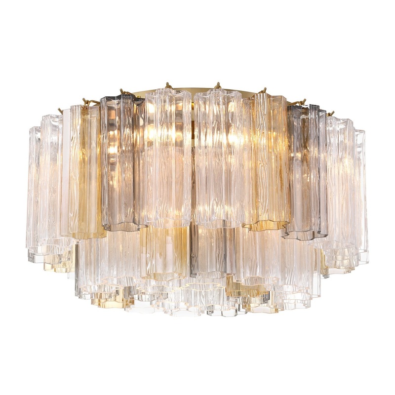Seven Light Flush Mount from the Addis Collection in Aged Brass Finish by Crystorama