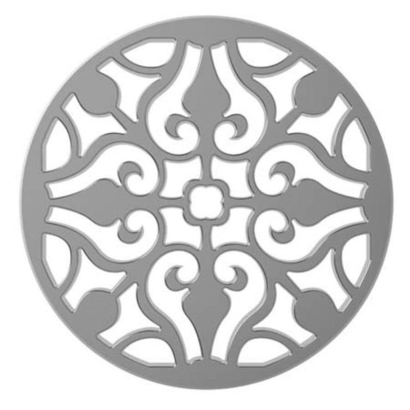 Shower Drain Tub and Shower Round Elegant 4 Inch Midnight Chrome Brass for Drain Throat 277-03