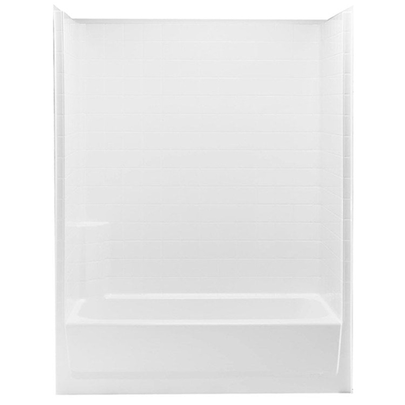 Tub and Shower Module Right Drain White 1 Shelf 50 Gallons 60 x 32 x 80-1/2 Inch