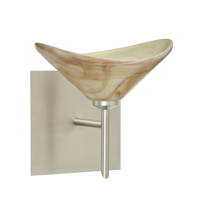 Besa 1SW-191383-SN-SQ Hoppi One Light Wall Sconce Satin Nickel