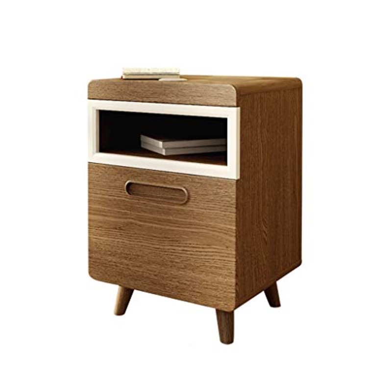 Comodino Moderno Semplice, Mini Armadio in Stile Nordico Armadietto di stoccaggio Spaziale Divano di stoccaggio Laterale Armadio carico 300 kg-61x38x42 cm FANJIANI