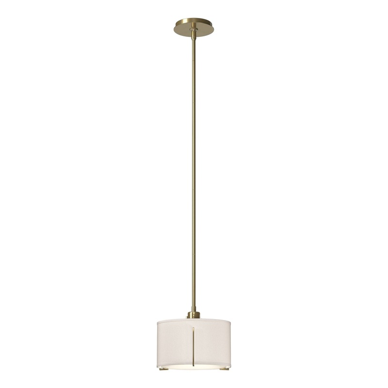 Exos Small Single Shade Pendant Modern Brass Flax Shade (SE)