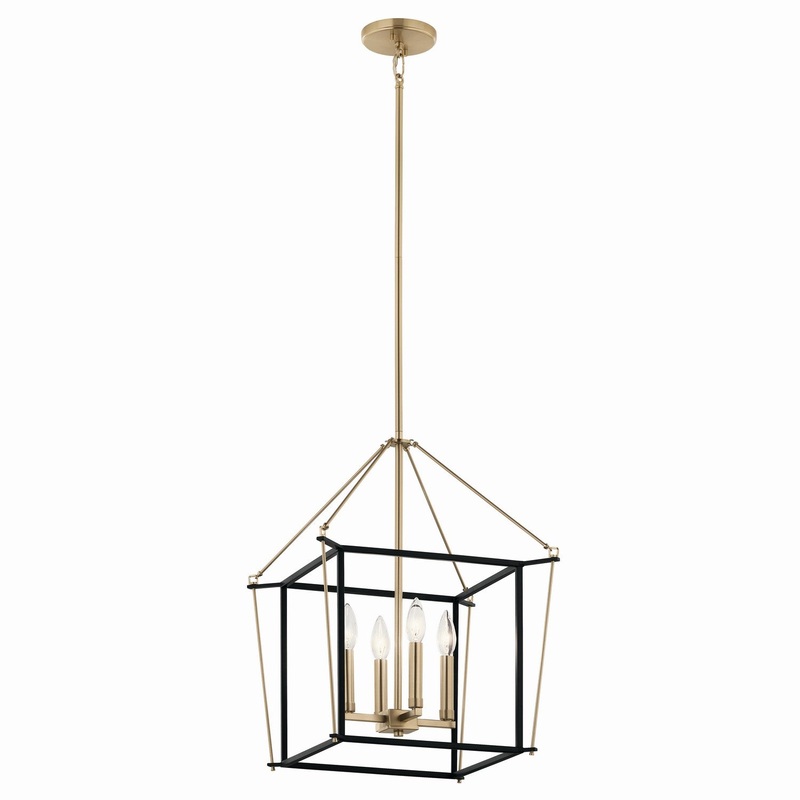Four Light Foyer Pendant from the Eisley Collection in Champagne Bronze Finish by Kichler