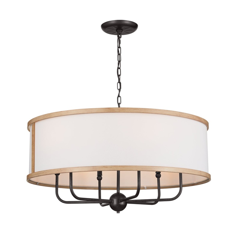 Kichler 52466AVI Six Light Chandelier, Anvil Iron