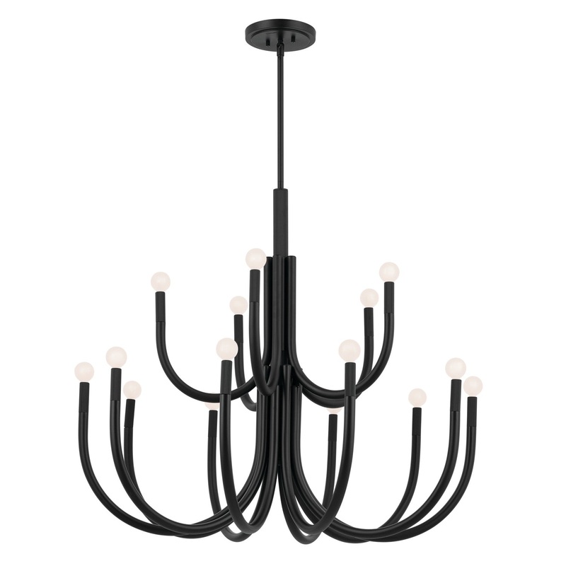 Kichler 52552BK 15 Light Chandelier, Black