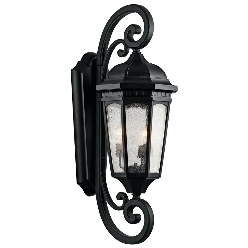 Kichler 9060BKT Three Light Outdoor Wall Mount, Textured Black