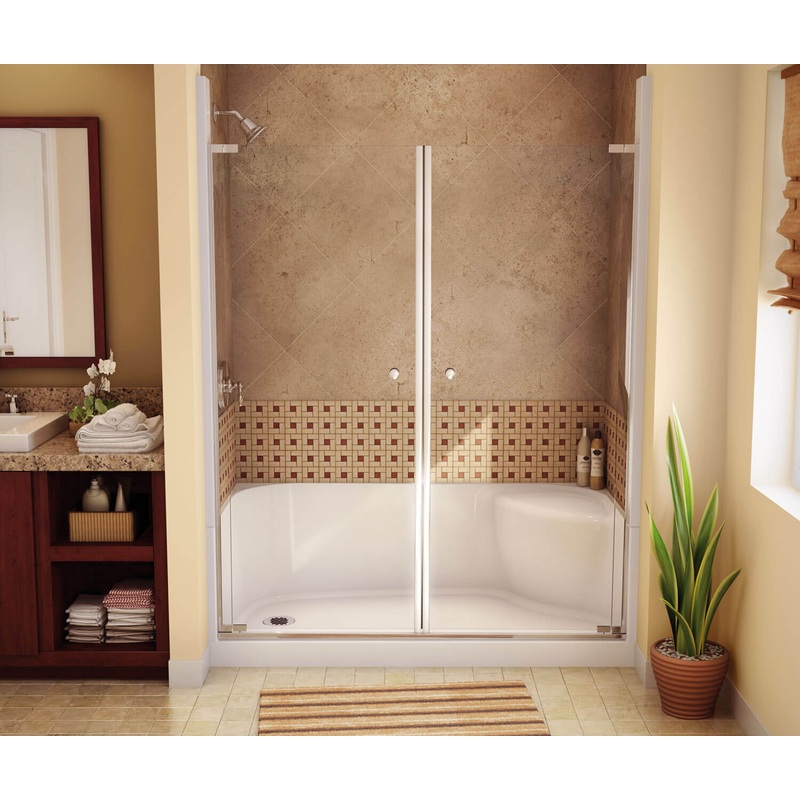 MAAX 145038-000-002-083 SPS 3060 AcrylX Alcove Shower Base with Center Drain in White