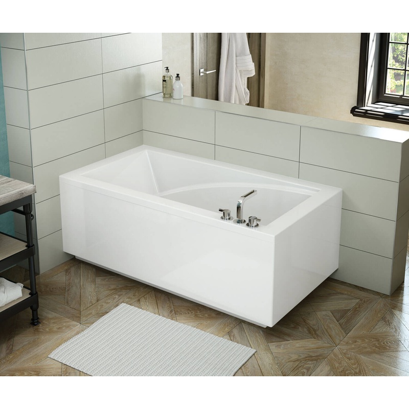 MAAX 410008-000-001-102 ModulR 6032 (With Armrests) Acrylic Corner Left Left-Hand Drain Bathtub in White