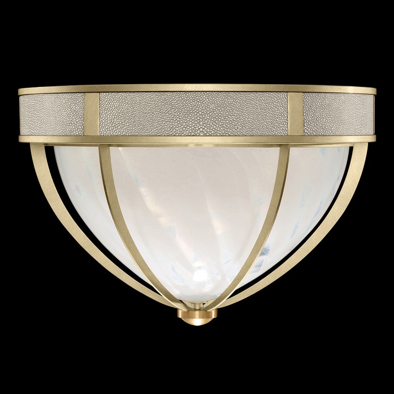 Mirage 18.75″W Round Flush Mount Soft Gold Leaf/Brass/Coco