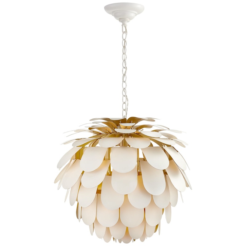 One Light Chandelier from the Cynara Collection in Plaster White Finish by Visual Comfort Signature