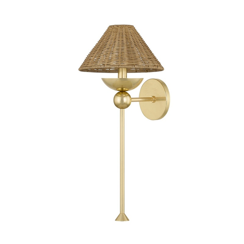 One Light Wall Sconce from the Perilla Collection in Aged Brass Finish by Mitzi