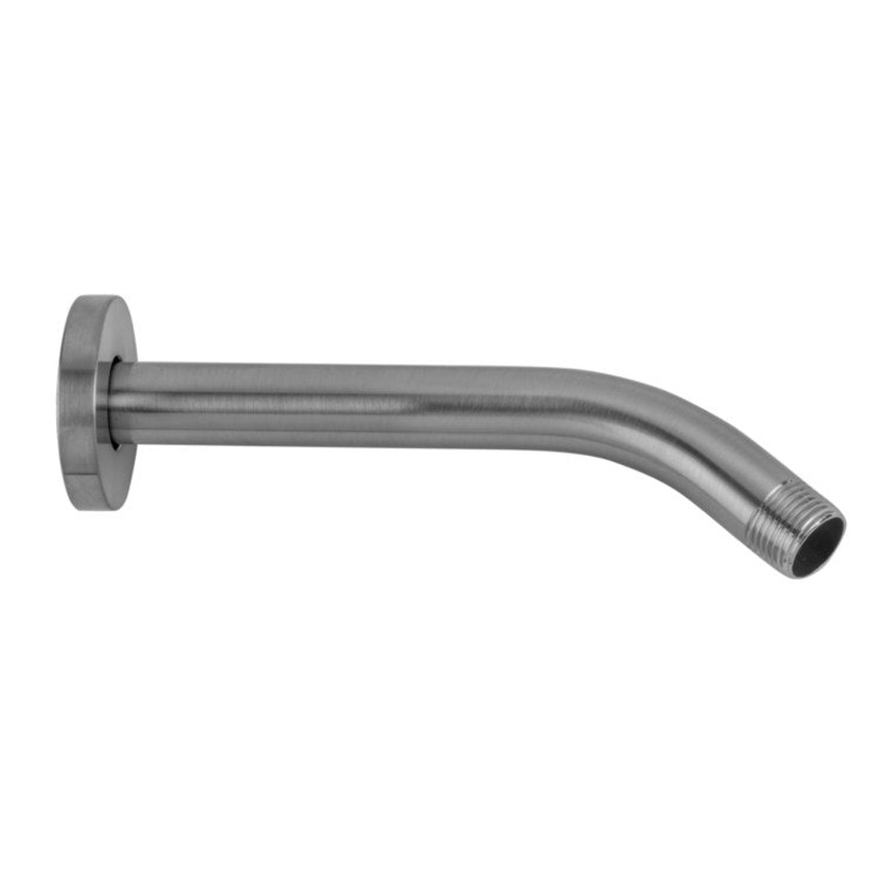 Shower Arm with Escutcheon Polished Chrome 8 Inch Male IPS Brass 45 Degree 1/2 Diameter