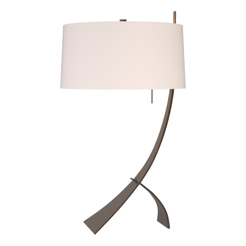 Stasis Table Lamp Bronze Flax Shade (SE)