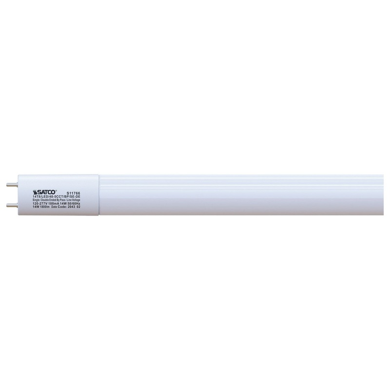 14 Watt – 4 Foot LED – T8 – CCT Selectable – Type B Ballast Bypass – G13 Base – 120-277 Volt Light Bulb by Satco