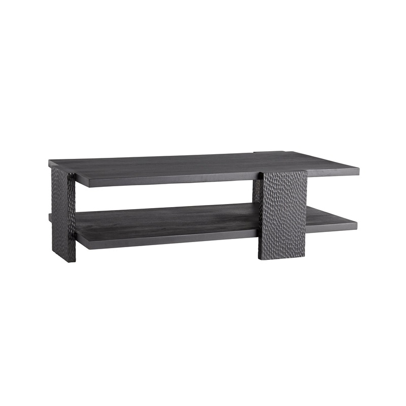 Arteriors 4900 Aiden Cocktail Table Handcarved Soft Black Waxed (Discontinued)