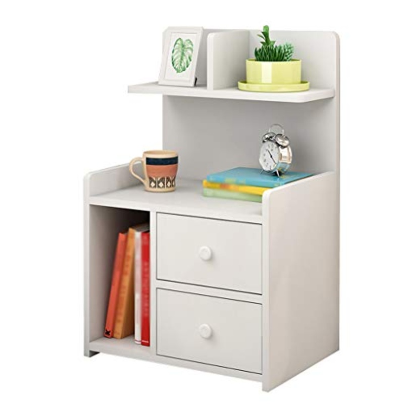 Comodini camera WHLONG Bagno Locker Bianco Doppio pompaggio Piccolo Studio Soggiorno Corridoio Addensare di Legno Solido della Famiglia 40X24X60cm