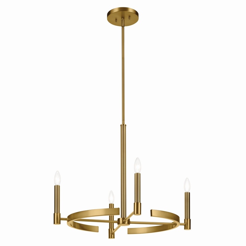 Four Light Chandelier from the Tolani Collection in Brushed Natural Brass Finish by Kichler