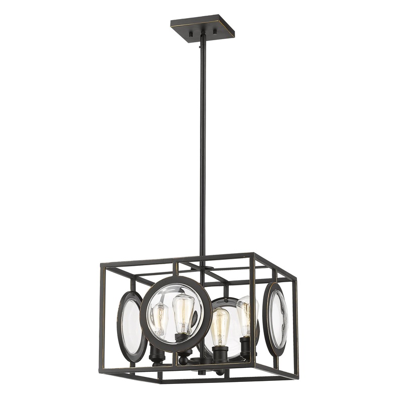 Four Light Pendant from the Port Collection in Olde Bronze Finish by Z-Lite