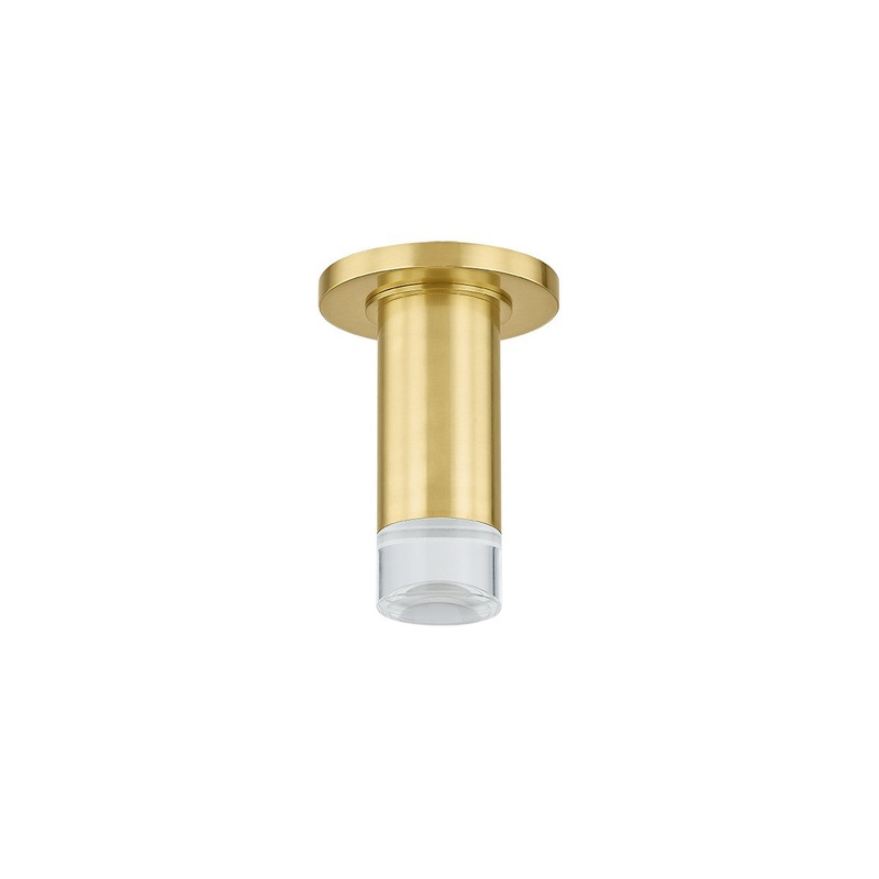 One Light Flush Mount from the Claudie Collection in Aged Brass Finish by Mitzi