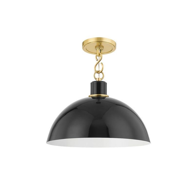 One Light Pendant from the Camille Collection in Aged Brass Finish by Mitzi
