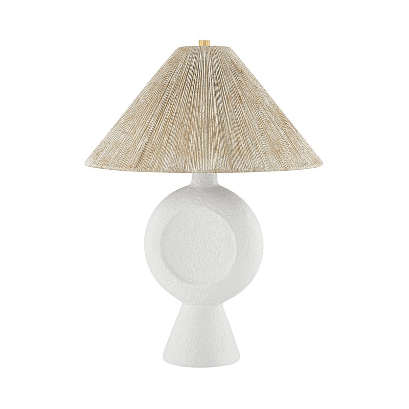 One Light Table Lamp from the Centella Collection in Aged Brass/White Plaster Finish by Mitzi