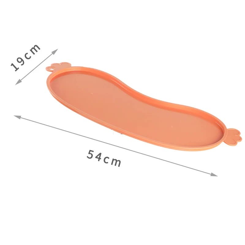 Orange Non-Slip Pet Feeding Mat – Waterproof Dog & Cat Food Bowl Placemat with Raised Edges