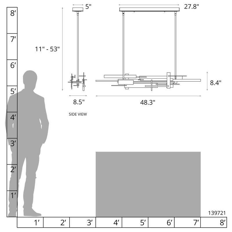 Planar LED Pendant with Accent Bronze Dark Smoke