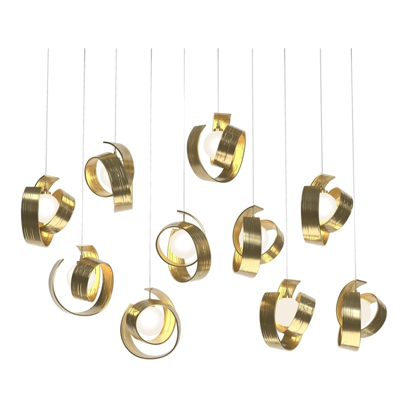 Riza 10-Light Pendant Modern Brass