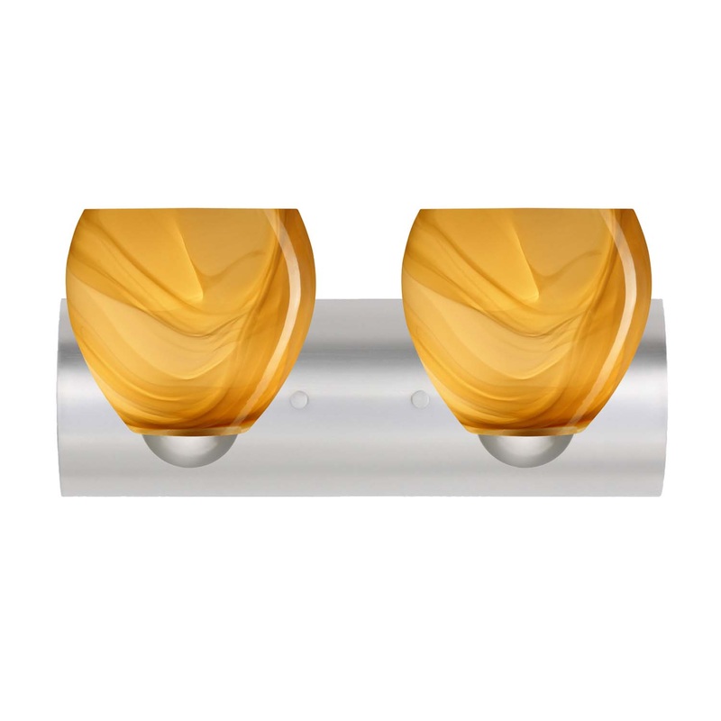 Two Light Wall Sconce from the Bolla Collection in Satin Nickel Finish by Besa